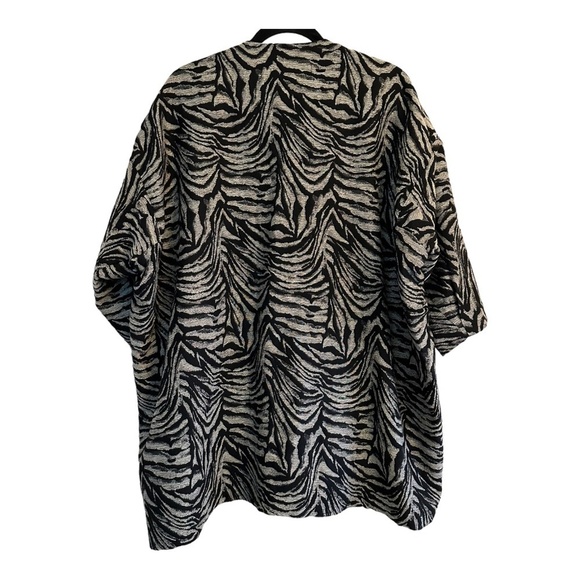 ZARA Basic Women's Size M Oversized Jacket/Coat Animal Print Open Front Pockets - Picture 6 of 16